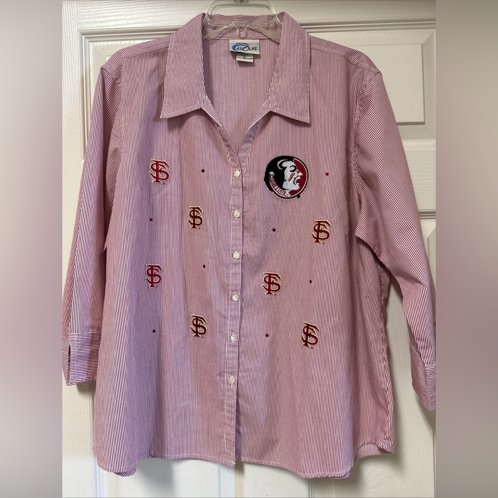 Women Las Olas FSU Seminoles Vintage button down, xL